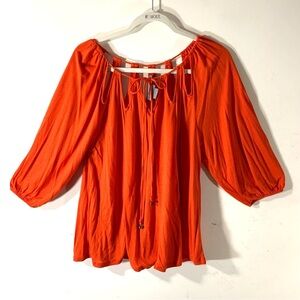 2/$35 Anthropologie Vanessa Virginia Orange Cut Out Top
